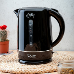 Cana electrica Oliver Voltz Daisy OV51230W, 2200W, 1.7 L, Oprire automată, Negru