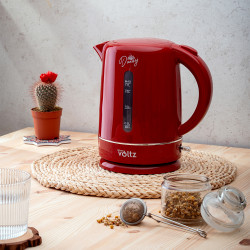 Cana electrica Oliver Voltz Daisy OV51230W, 2200W, 1.7 L, Oprire automata, Rosu