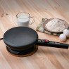 Aparat pentru clatite Rosberg R51323A, 1200W, 30 cm, Antiaderent, Reglare temperatura, Negru