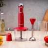 Blender, tocator si mixer 3 in1 Oliver Voltz OV51112WSC, 800W, 700 ml, 2 viteze, Lama din otel inoxidabil si accesoriu de amestecare, Rosu