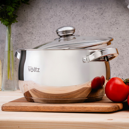 Set oale Oliver Voltz OV51210G8B, 8 piese, Fund multistrat, Inductie, Otel inoxidabil, Argintiu