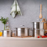 Oala Oliver Voltz OV51210P22 Berlin Premium Collection, 22 cm, 4.7 L, Otel inoxidabil 18/10, Inductie, Inox