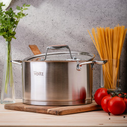 Oala Oliver Voltz OV51210P22 Berlin Premium Collection, 22 cm, 4.7 L, Otel inoxidabil 18/10, Inductie, Inox