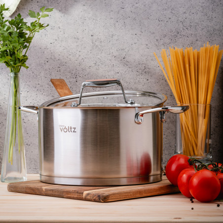 Oala Oliver Voltz OV51210P22 Berlin Premium Collection, 22 cm, 4.7 L, Otel inoxidabil 18/10, Inductie, Inox