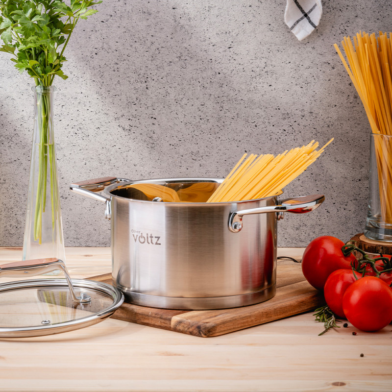 Oala Oliver Voltz OV51210P22 Berlin Premium Collection, 22 cm, 4.7 L, Otel inoxidabil 18/10, Inductie, Inox