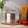 Oala Oliver Voltz OV51210P22 Berlin Premium Collection, 22 cm, 4.7 L, Otel inoxidabil 18/10, Inductie, Inox