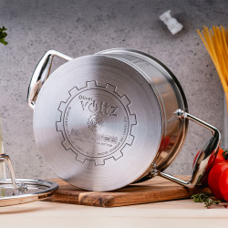 Oala Oliver Voltz OV51210P22 Berlin Premium Collection, 22 cm, 4.7 L, Otel inoxidabil 18/10, Inductie, Inox