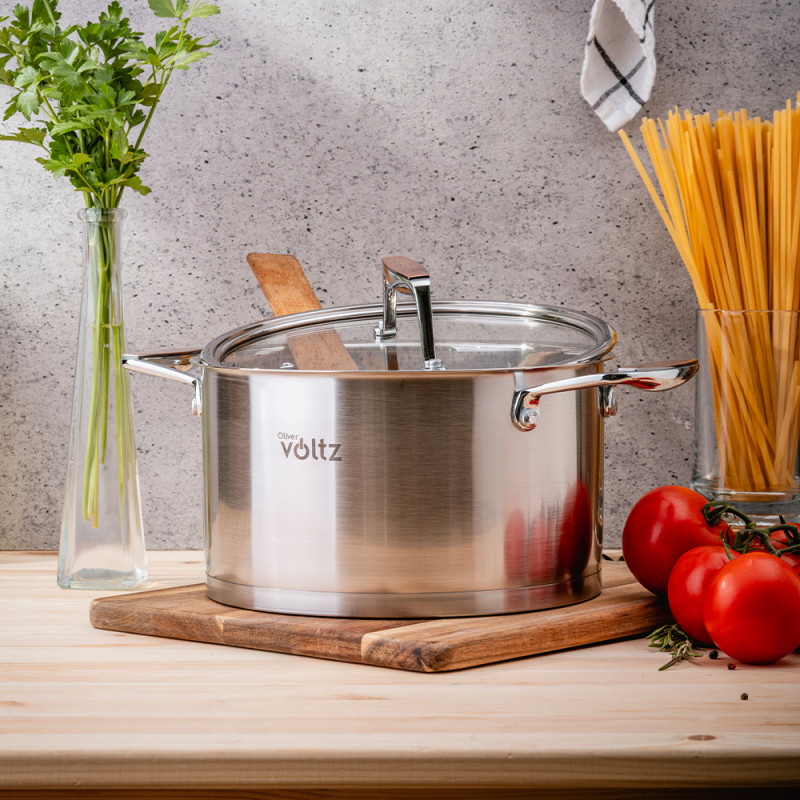 Oala Oliver Voltz OV51210P22 Berlin Premium Collection, 22 cm, 4.7 L, Otel inoxidabil 18/10, Inductie, Inox