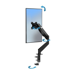 Suport monitor Esperanza ERW019, 17"-27", Pentru 1 monitor, Mecanism cu arc, VESA 75/100 mm, Pana la 6 kg, Negru