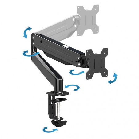Suport monitor Esperanza ERW019, 17"-27", Pentru 1 monitor, Mecanism cu arc, VESA 75/100 mm, Pana la 6 kg, Negru