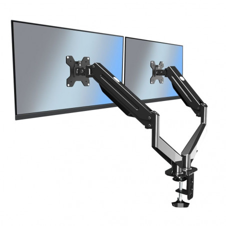 Suport monitor Esperanza ERW020, 17"-27", Pentru 2 monitoare, Mecanism cu arc, VESA 75/100 mm, Pana la 6 kg per brat, Negru