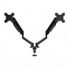 Suport monitor Esperanza ERW020, 17"-27", Pentru 2 monitoare, Mecanism cu arc, VESA 75/100 mm, Pana la 6 kg per brat, Negru