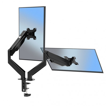 Suport monitor Esperanza ERW020, 17"-27", Pentru 2 monitoare, Mecanism cu arc, VESA 75/100 mm, Pana la 6 kg per brat, Negru