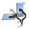 Suport monitor Esperanza ERW020, 17"-27", Pentru 2 monitoare, Mecanism cu arc, VESA 75/100 mm, Pana la 6 kg per brat, Negru