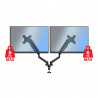 Suport monitor Esperanza ERW020, 17"-27", Pentru 2 monitoare, Mecanism cu arc, VESA 75/100 mm, Pana la 6 kg per brat, Negru