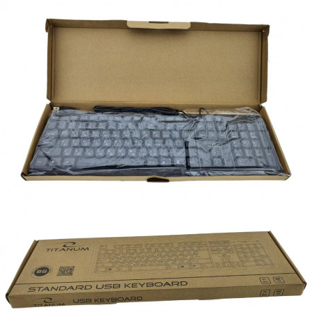 Tastatura Titanium TK101BG, USB 2.0, Alfabet latin si chirilic, Negru