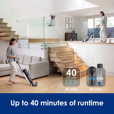 Aspirator vertical Tineco Floor One S7 Flashdry Pet, 230W, Curatare umeda, Autonomie 40 minute, 4 moduri, Sistem de auto-curatare FlashDry, LED display, Negru