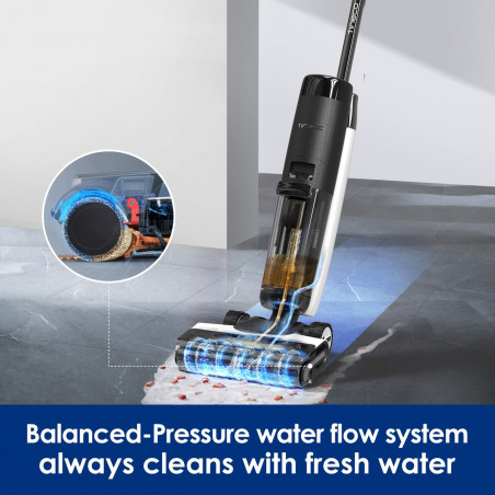 Aspirator vertical Tineco Floor One S7 Flashdry Pet, 230W, Curatare umeda, Autonomie 40 minute, 4 moduri, Sistem de auto-curatare FlashDry, LED display, Negru
