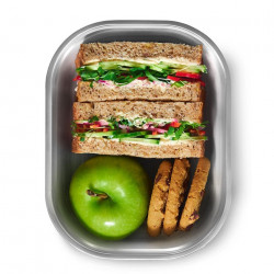 Set de 3 Black+Blum Meal Prep FBSS-BX-PACK1, 0.6/0.9/1.2 l, dreptunghiular, rezistent la cuptor, fără BPA, oțel inoxidabil, gri