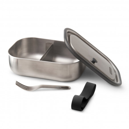 Cutie pentru alimente Black+Blum BAM-SS-L018, 1 L, Dreptunghiulara, Sigura pentru cuptor,Fara BPA, Otel inoxidabil, Gri