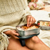 Cutie pentru alimente Black+Blum BAM-SS-L018, 1 L, Dreptunghiulara, Sigura pentru cuptor,Fara BPA, Otel inoxidabil, Gri