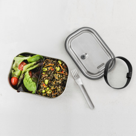 Cutie pentru alimente Black+Blum BAM-SS-L018, 1 L, Dreptunghiulara, Sigura pentru cuptor,Fara BPA, Otel inoxidabil, Gri