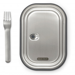 Cutie pentru alimente Black+Blum BAM-SS-L018, 1 L, Dreptunghiulara, Sigura pentru cuptor,Fara BPA, Otel inoxidabil, Gri