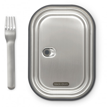 Cutie pentru alimente Black+Blum BAM-SS-L018, 1 L, Dreptunghiulara, Sigura pentru cuptor,Fara BPA, Otel inoxidabil, Gri