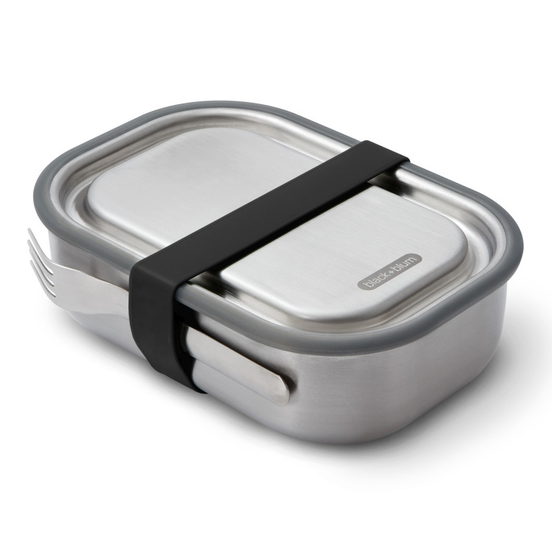 Cutie pentru alimente Black+Blum BAM-SS-L018, 1 L, Dreptunghiulara, Sigura pentru cuptor,Fara BPA, Otel inoxidabil, Gri