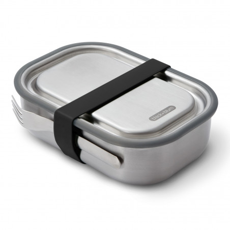 Cutie pentru alimente Black+Blum BAM-SS-L018, 1 L, Dreptunghiulara, Sigura pentru cuptor,Fara BPA, Otel inoxidabil, Gri