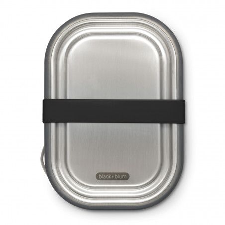 Cutie pentru alimente Black+Blum BAM-SS-L018, 1 L, Dreptunghiulara, Sigura pentru cuptor,Fara BPA, Otel inoxidabil, Gri