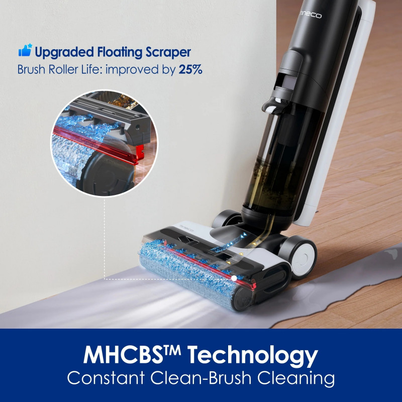 Aspirator vertical Tineco Floor One S6 Flashdry Pet FW144000DE, 220W, Curatare uscata/umeda, Autonomie 35 min, Senzor iLoop, Tehnologie MHCBS, 130 m², Negru