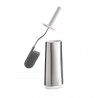 Perie de toaleta Joseph Joseph Flex 70517, Cap flexibil in forma de D, Otel inoxidabil, Alb/Inox