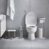 Perie de toaleta Joseph Joseph Flex 70517, Cap flexibil in forma de D, Otel inoxidabil, Alb/Inox