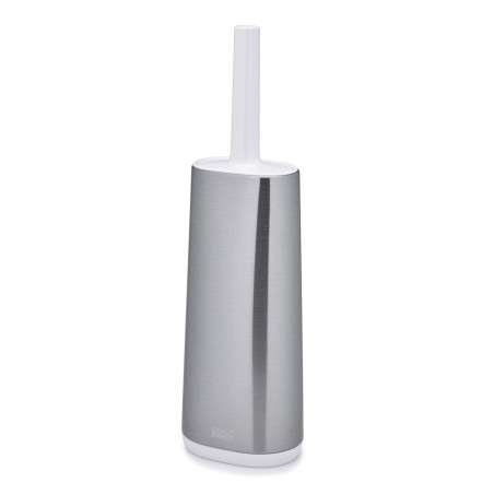 Perie de toaleta Joseph Joseph Flex 70517, Cap flexibil in forma de D, Otel inoxidabil, Alb/Inox