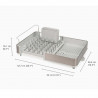 Uscător de vase Joseph Joseph Extend 851692, Extensibil, Drenaj, Spațiu pentru panou, Recipient pentru ustensile detașabil, Șampanie/alb