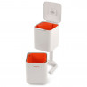 Cos de gunoi 3in1 pentru reciclare si organic Joseph Joseph Totem Compact 30064, 2x20 L, Recipient pentru deseuri 3 L, Design vertical, Filtre carbune activ, Bej