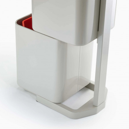 Cos de gunoi 3in1 pentru reciclare si organic Joseph Joseph Totem Compact 30064, 2x20 L, Recipient pentru deseuri 3 L, Design vertical, Filtre carbune activ, Bej