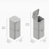 Cos de gunoi 3in1 pentru reciclare si organic Joseph Joseph Totem Compact 30064, 2x20 L, Recipient pentru deseuri 3 L, Design vertical, Filtre carbune activ, Bej