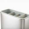 Suport pentru ustensile cu scurgere Joseph Joseph 851694, 3 compartimente, Bază antiderapantă, Detașabil, Inox/alb