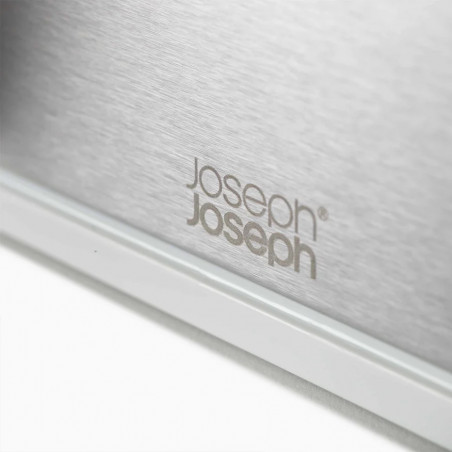 Suport pentru ustensile cu scurgere Joseph Joseph 851694, 3 compartimente, Bază antiderapantă, Detașabil, Inox/alb