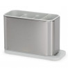Suport pentru ustensile cu scurgere Joseph Joseph 851694, 3 compartimente, Bază antiderapantă, Detașabil, Inox/alb