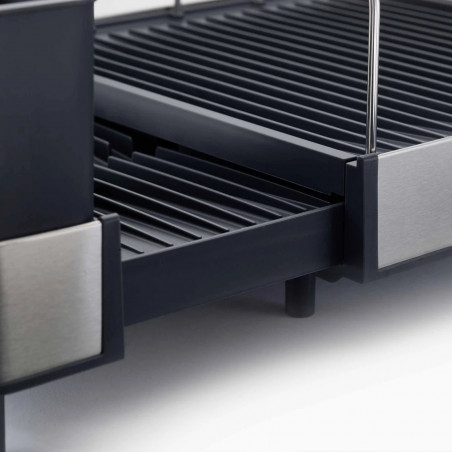 Uscator de vase Joseph Joseph 851690, Extensibil, Scurgere, Compartiment pentru cutite, Pliabil, Gri inchis/Inox