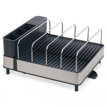 Uscator de vase Joseph Joseph 851690, Extensibil, Scurgere, Compartiment pentru cutite, Pliabil, Gri inchis/Inox