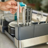 Uscator de vase Joseph Joseph 851690, Extensibil, Scurgere, Compartiment pentru cutite, Pliabil, Gri inchis/Inox
