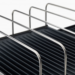 Uscator de vase Joseph Joseph 851690, Extensibil, Scurgere, Compartiment pentru cutite, Pliabil, Gri inchis/Inox