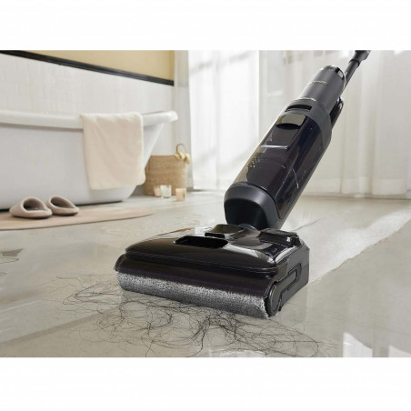Aspirator vertical fara fir Tineco Floor One S6 Stretch Extreme, 220W, 18000 Pa, Uscat/Umed, Autonomie 40 min, 233 m², LED display, Asistent vocal, Negru