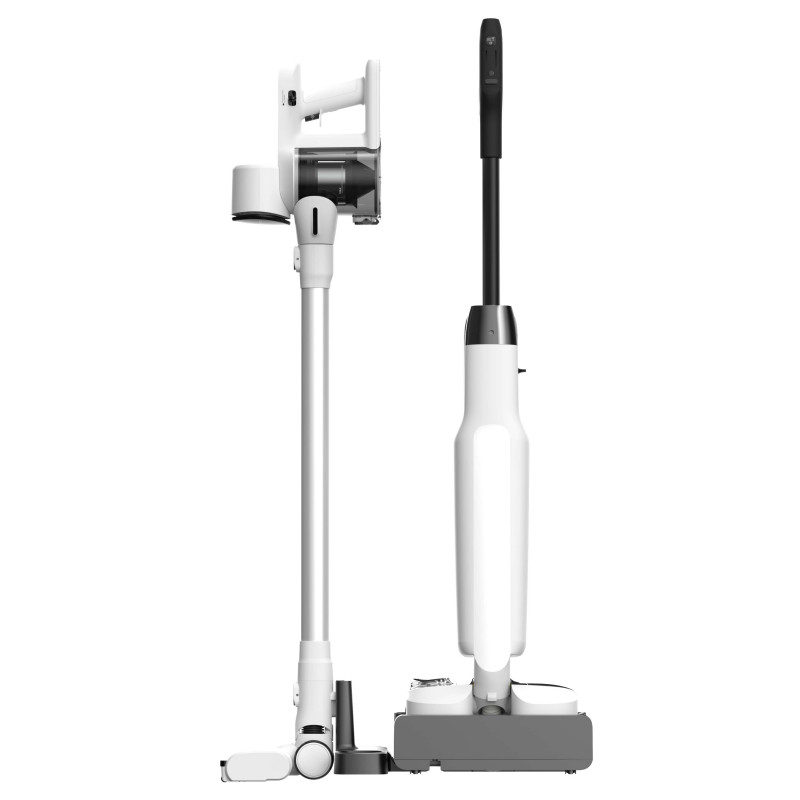 Aspirator vertical fara fir Tineco Floor One Switch S6 Stretch Plus 5in1, 21000 Pa, Uscat/umed, Wi-Fi, iLoop putere adaptiva, Negru/Alb