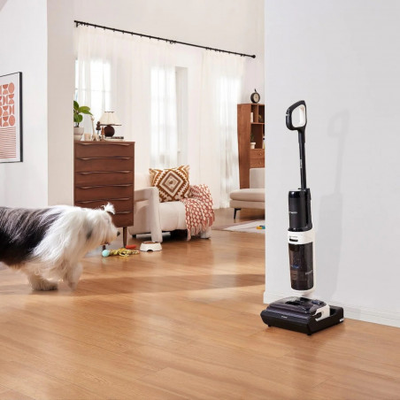 Aspirator vertical fara fir Tineco Floor One Switch S6 Stretch Plus 5in1, 21000 Pa, Uscat/umed, Wi-Fi, iLoop putere adaptiva, Negru/Alb