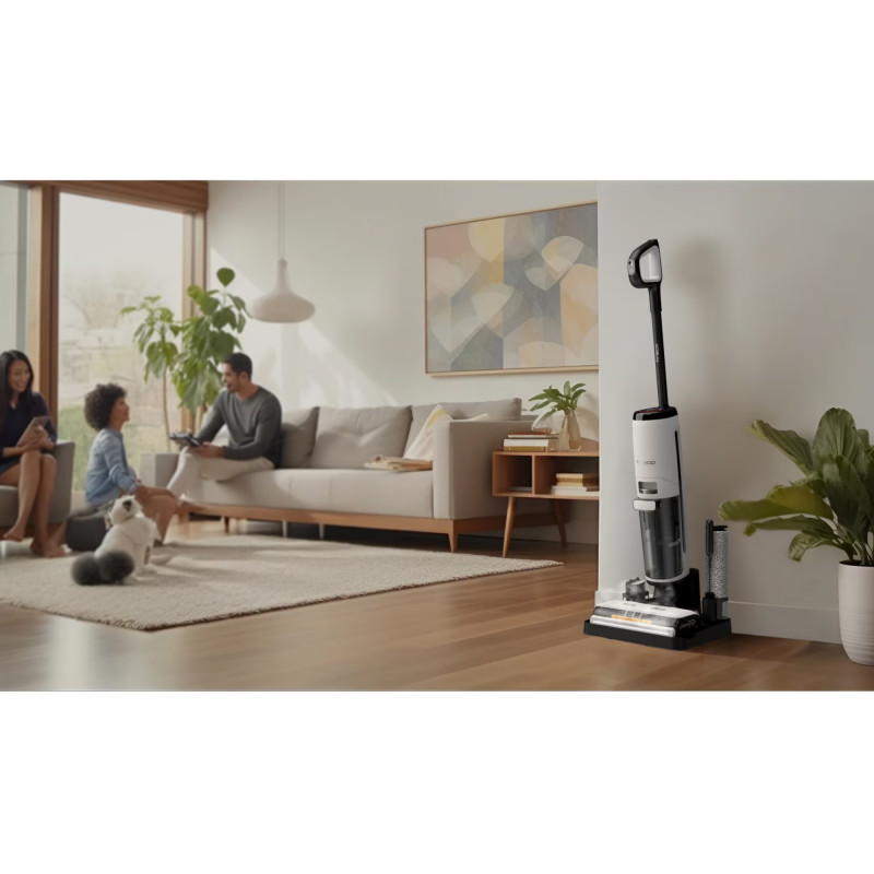Aspirator vertical Tineco Floor One S7 Steam Plus 4B1, 240W, Curatare uscata/umeda, Ecran LED și iluminare, Abur + uscare, Alb/Negru